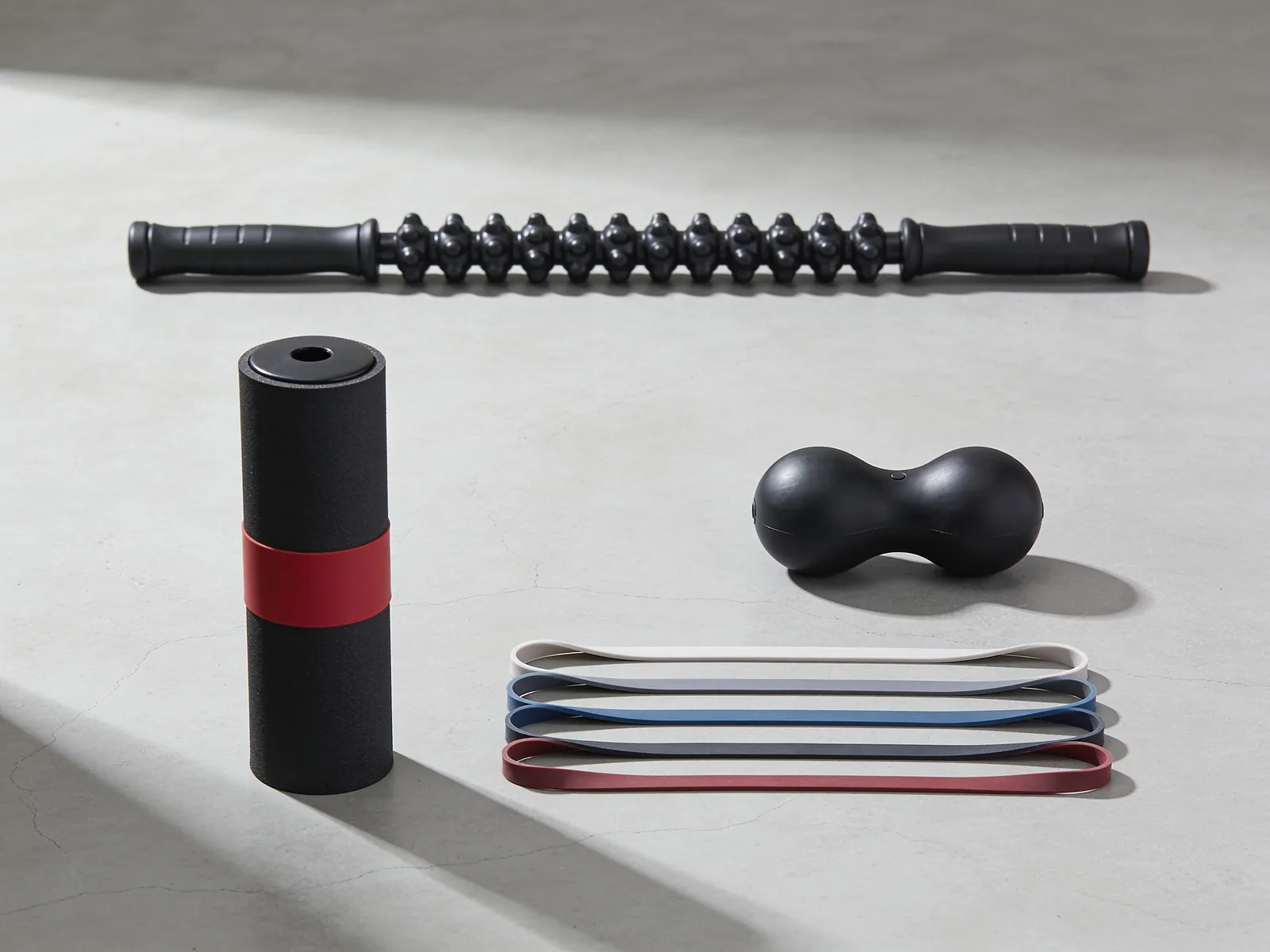 Travel Set — Short roller, peanut, loops and a stick. Bag-sized.
